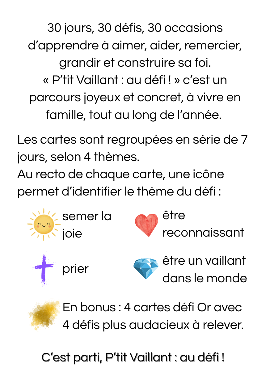 P'tit Vaillant : au défi !